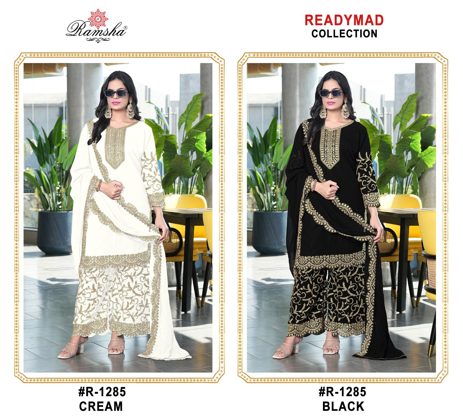 R 1285 Nx By Ramsha Georgette Pakistani Readymade Suits Surat Wholesale Market